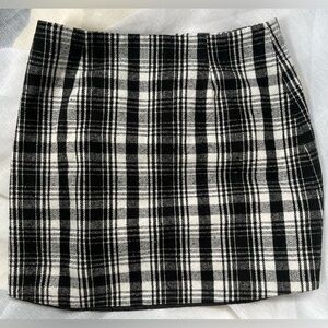 Cider black white plaid woven a-line mini skirt lined Womens Size Medium (28")